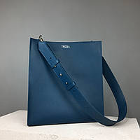 Жіноча шкіряна сумка-шоппер 2.0 TREBA (містка сумка,повсякденна сумка) Синя