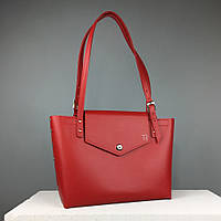 Жіноча шкіряна сумка-шоппер 2.0 TREBA (містка сумка,повсякденна сумка) Червона