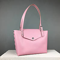 Жіноча шкіряна сумка-шоппер 2.0 TREBA (містка сумка,повсякденна сумка) Рожева