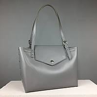 Жіноча шкіряна сумка-шоппер 2.0 TREBA (містка сумка,повсякденна сумка) Сіра
