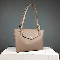 Жіноча шкіряна сумка-шоппер 2.0 TREBA (містка сумка,повсякденна сумка) Каппучино