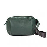 Шкіряна поясна сумка Easy темно-зелена флотар, фото 2