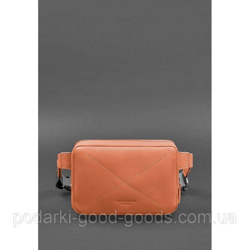 Кожана жіноча сумка Dropbag Mini корала