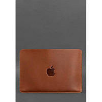 Горизонтальний шкіряний чохол для MacBook Pro 14" Світло-коричневий