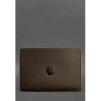 Горизонтальний шкіряний чохол для MacBook Pro 14" Темно-коричневий