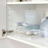 IKEA 365+ Контейнер для їжі з кришкою, квадратний / скляний180 мл /3 шт., фото 3