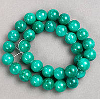Намистини на волосіні Амазоніт (іміт. акрил) гладка кулька d-12.5мм+- L-40см+- купити біжутерію дешево оптом в інтернеті