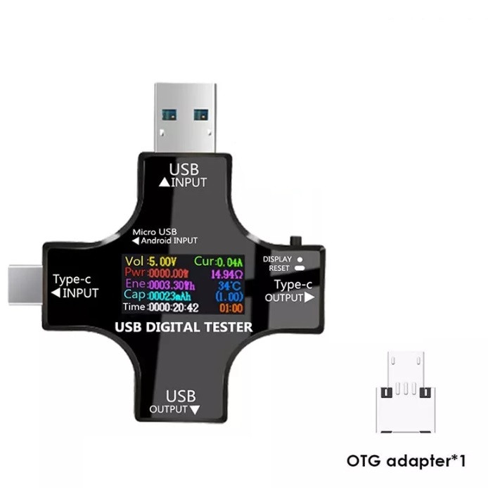 Мультифункціональний USB-тестер Atorch (TYPE-C, Micro USB) 3,60-32,0 V; 0-150.0W; 0-99999 mAh