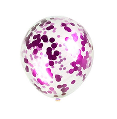 Латексна куля з малиновим конфеті 12 дюймів Паковання 100 штук, фото 1