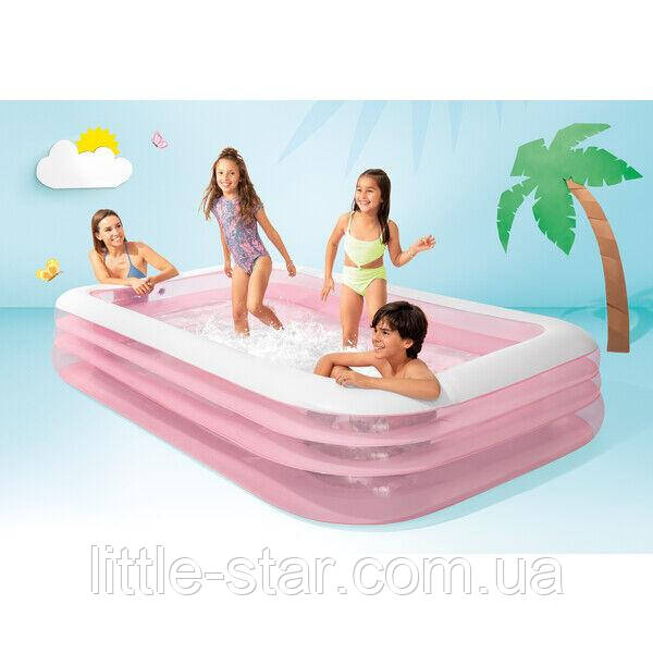 Дитячий надувний басейн Intex 58487, 305х183х56 см, 1020 л, рожевий