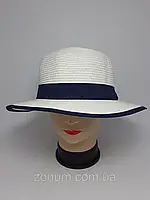 Соломенная шляпа канотье женская белый Charm 55-56.