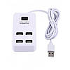 USB Хаб на 4 порти USB 2.0 P-1601 Білий, фото 2