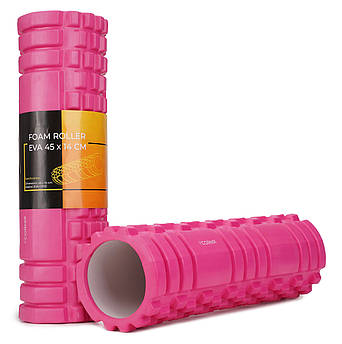 Масажний ролик Cornix EVA 45 x 14 см (валик, ролер) XR-0043 Pink .