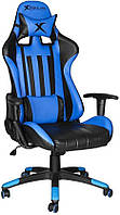 Кресло геймерское игровое на колесах Xtrike Me регулируемое эргономичное Black/Blue (GC-905)