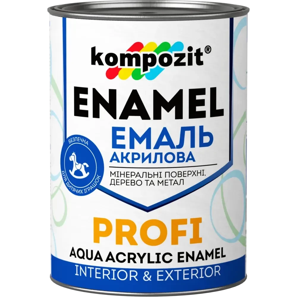 Kompozit Емаль акрилова Profi для дерева та металу (Білий Шовковисто-матовий), 0,3 л