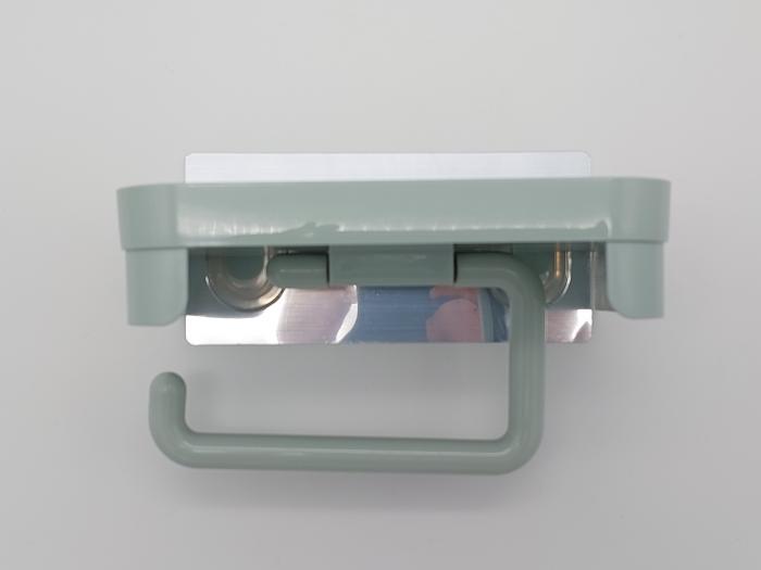 Держатель для туалетной бумаги пластиковый Бумагодержатель для туалета навесной на липучке 18 cm - фото 4 - id-p861722080
