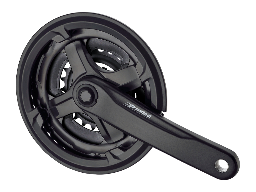 Система шатунів Prowheel TA-CN68 42/34/24T під квадрат 170 мм Чорна, фото 1