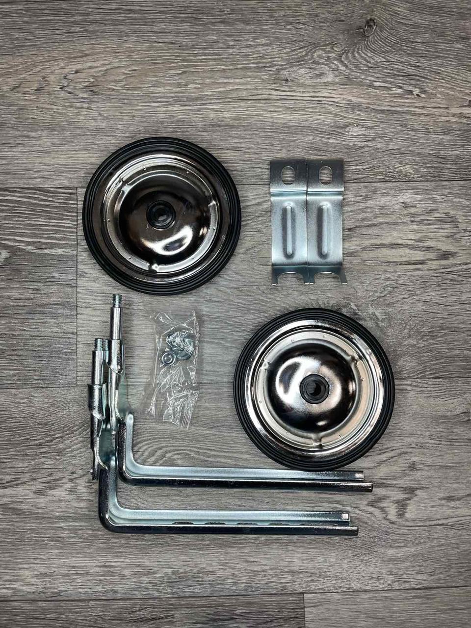 Колеса опорні допоміжні сталеві для дитячого велосипеда діаметром коліс від 12" до 20", фото 1