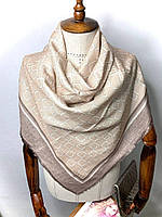 Модный демисезонный женский платок-шаль бренд 95*95 Турция Бежевый