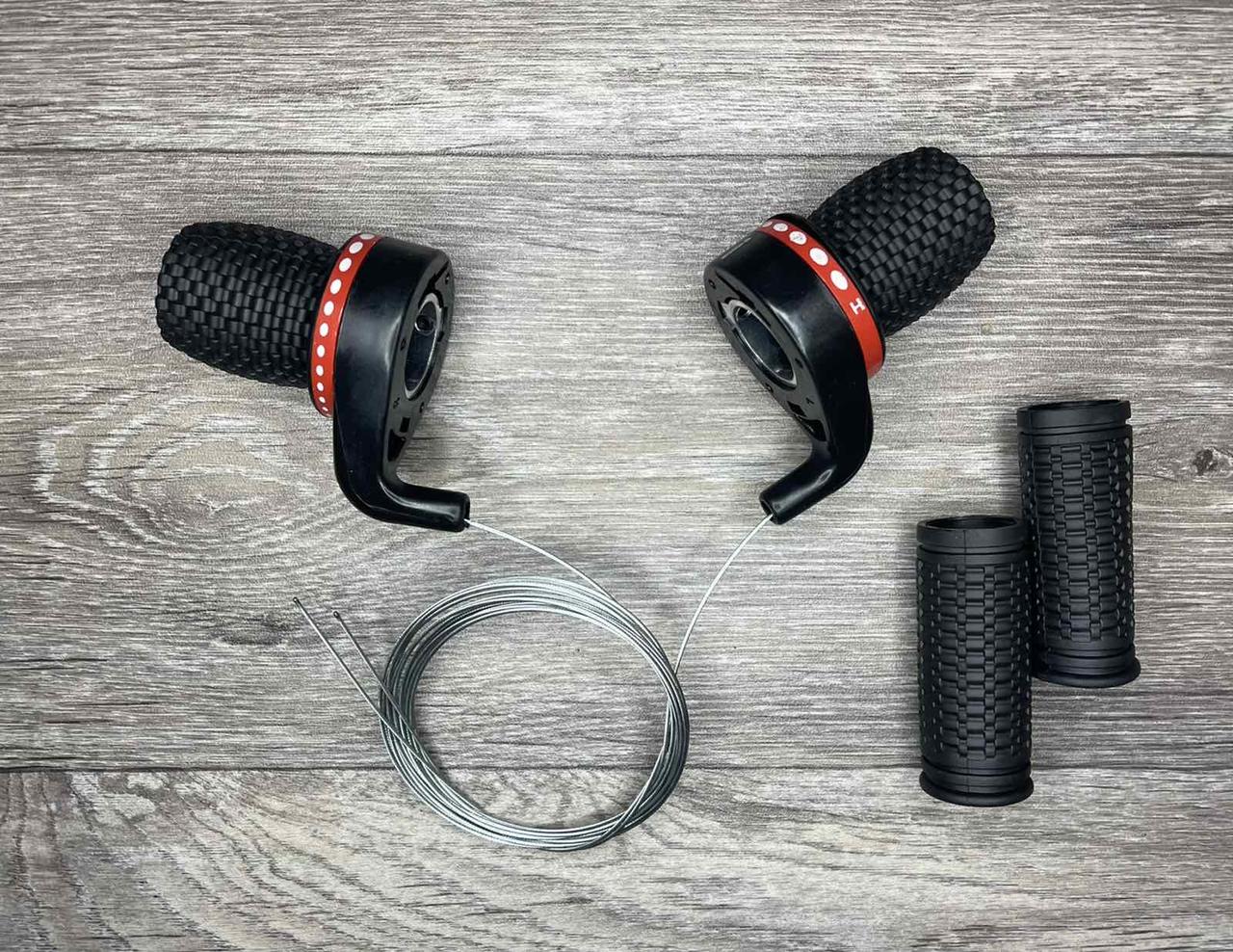 Рвошифт 3*7 швидкостей K-30 чорні з тросами та грипсами, фото 1