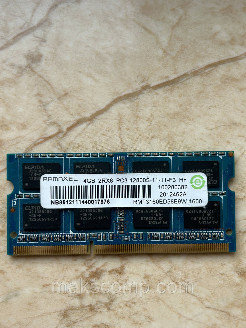 Память Ramaxel 4G So-DIMM PC3-12800S  DDR3-1600 1.5v