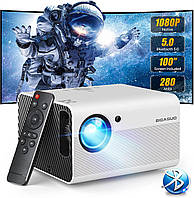 Кінопроектор BIGASUO Native 1080P HDMI, USB, AV, TV, Bluetooth 5.0 (для аудіо) з полотном 100''