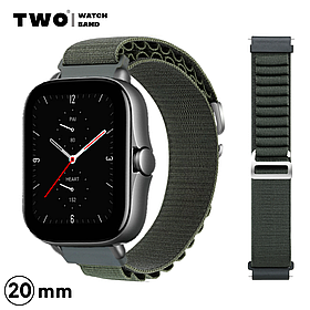 Ремінець для Xiaomi Amazfit GTS 2 / GTS 2e / GTS 2 Mini нейлоновий Зелений болотний