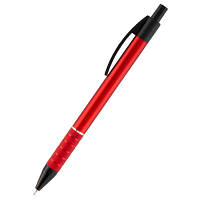 Ручка масляная Axent Prestige автоматическая метал. корпус красный, Синяя 0.7 мм (AB1086-06-02)