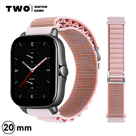 Ремінець для Xiaomi Amazfit GTS 2 / GTS 2e / GTS 2 Mini нейлоновий Рожевий