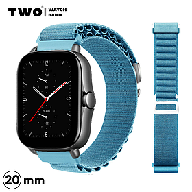 Ремінець для Xiaomi Amazfit GTS 2 / GTS 2e / GTS 2 Mini нейлоновий Синій світлий