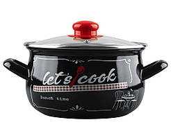 Каструля емальована 2.1 л, Lets cook Gusto GT-T-116-LCB (117496)