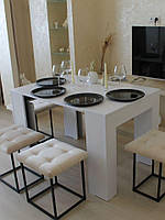 Стіл-трансформер Родос (1600 мм - 4400 мм) білий