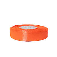 Стрічка атласна для декору та рукоділля помаранчевий неон 1,2 см