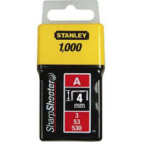 Скобы Stanley Light Duty тип а, 4мм, 1000шт (1-TRA202T)