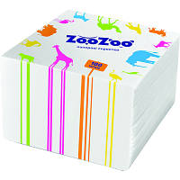 Салфетки столовые ZooZoo однослойные белые 24x23 см 100 шт. (4823019009293)