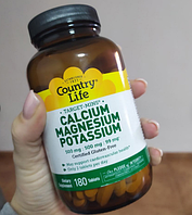 Кальций Магний Калий Country Life Calcium Magnesium Potasium 180 tab