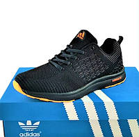 Кроссовки мужские Adidas Runner Boost чёрные, кроссы Адидас текстильные (НАЛИЧИЕ размеров в описании)