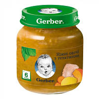 Детское пюре Gerber нежные овощи с телятиной 130 г (7613036011280)