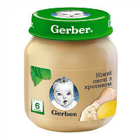 Детское пюре Gerber нежные овощи с кроликом 130 г (7613036011259)