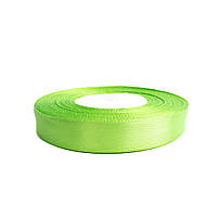 Стрічка атласна для декору та рукоділля світлий зелений 1,2 см