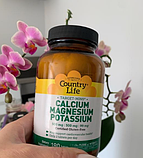 Кальцій Магній і Калій Country Life Calcium Magnesium Potasium 180 таб, фото 5