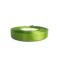 Стрічка атласна для декору та рукоділля зелений 1,2 см