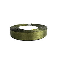 Стрічка атласна для декору та рукоділля хакі 1,2 см