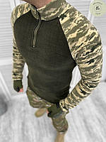 Тактическая армейская флисовка убакс Walk / Военная флисовая кофта хаки, рукава - пиксель (арт. 13827)