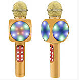 Бездротовий караоке мікрофон WSTER WS-1816 Bluetooth USB AUX FM помаранчевий, фото 2