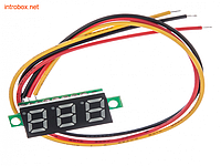 Цифровой вольтметр 0-99 В красненький