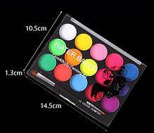 УФ аквагрим Papa Kiss Water Based набір 15 кольорів + пензлик, фото 5