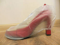 Жіночі прозорі багаторазові невисокі бахіли для захисту взуття на підборах від промокання