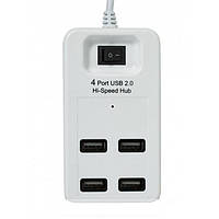 Хаб HUB P-1601 Переноска на 4 порта USB 2.0 Белый