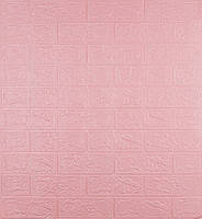 Самоклейна декоративна 3D панель під рожеву цеглу 700x770x3 мм